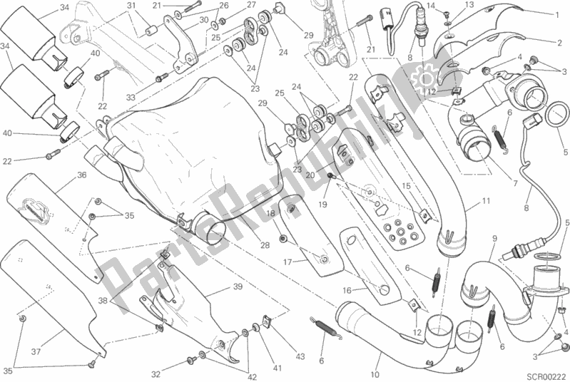 Todas as partes de Sistema De Exaustão do Ducati Scrambler Flat Track Thailand USA 803 2015